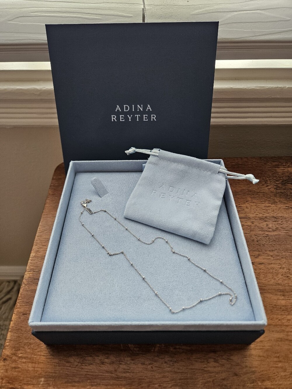 NIB Adina Reyter Sterling Silver Saturn Chain Necklace 18"